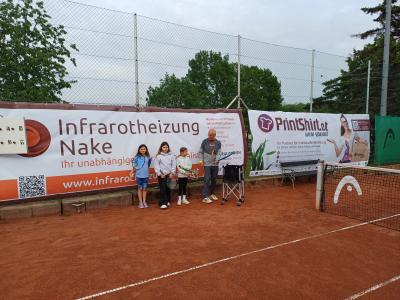 Matthias Nake und Firma Print-Shirt spenden Tennisblende